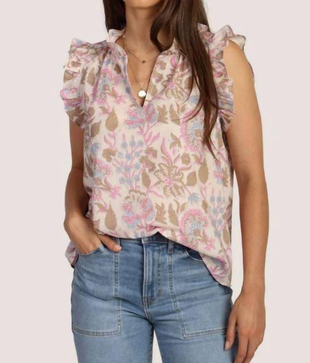 NEW DYLAN romy ruffle top in print